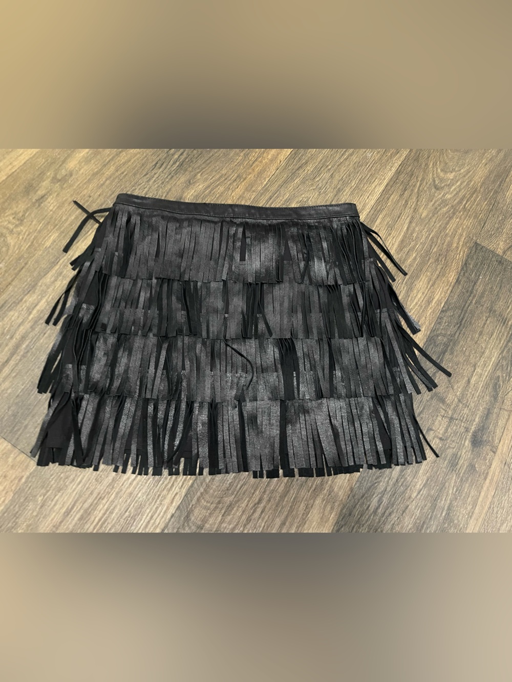 Zara Black Fringe Mini Skirt